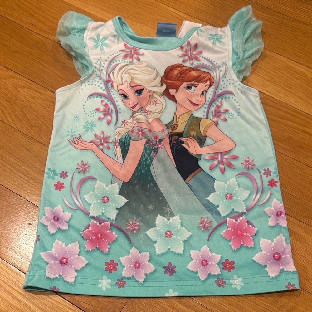 Disney Frozen Kids Shirt - Aqua and Pink - Picture 1 of 2